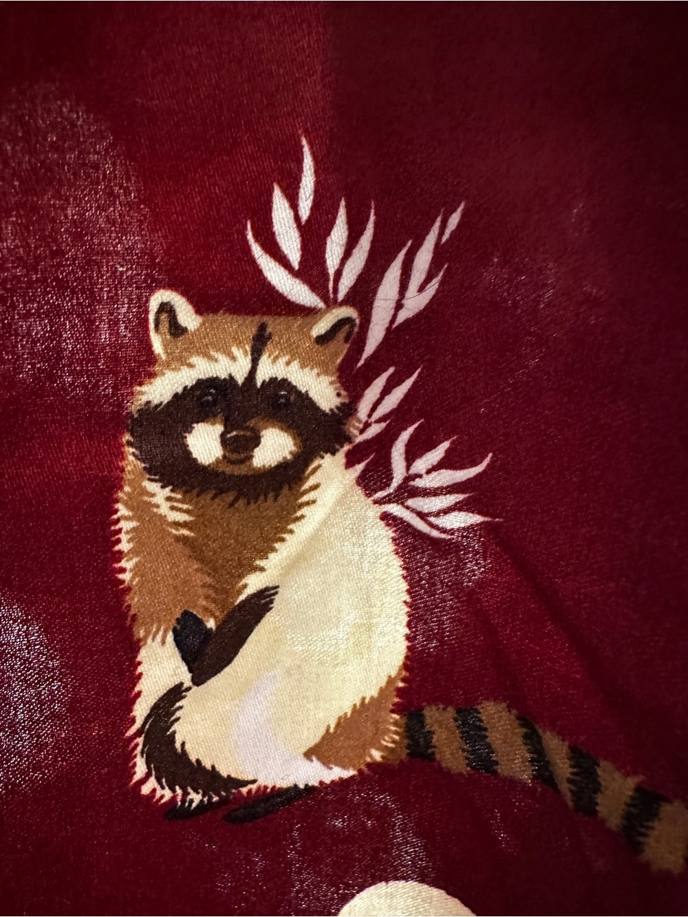ModCloth Burgundy Raccoon Print Button-Up - Picture 2 of 5